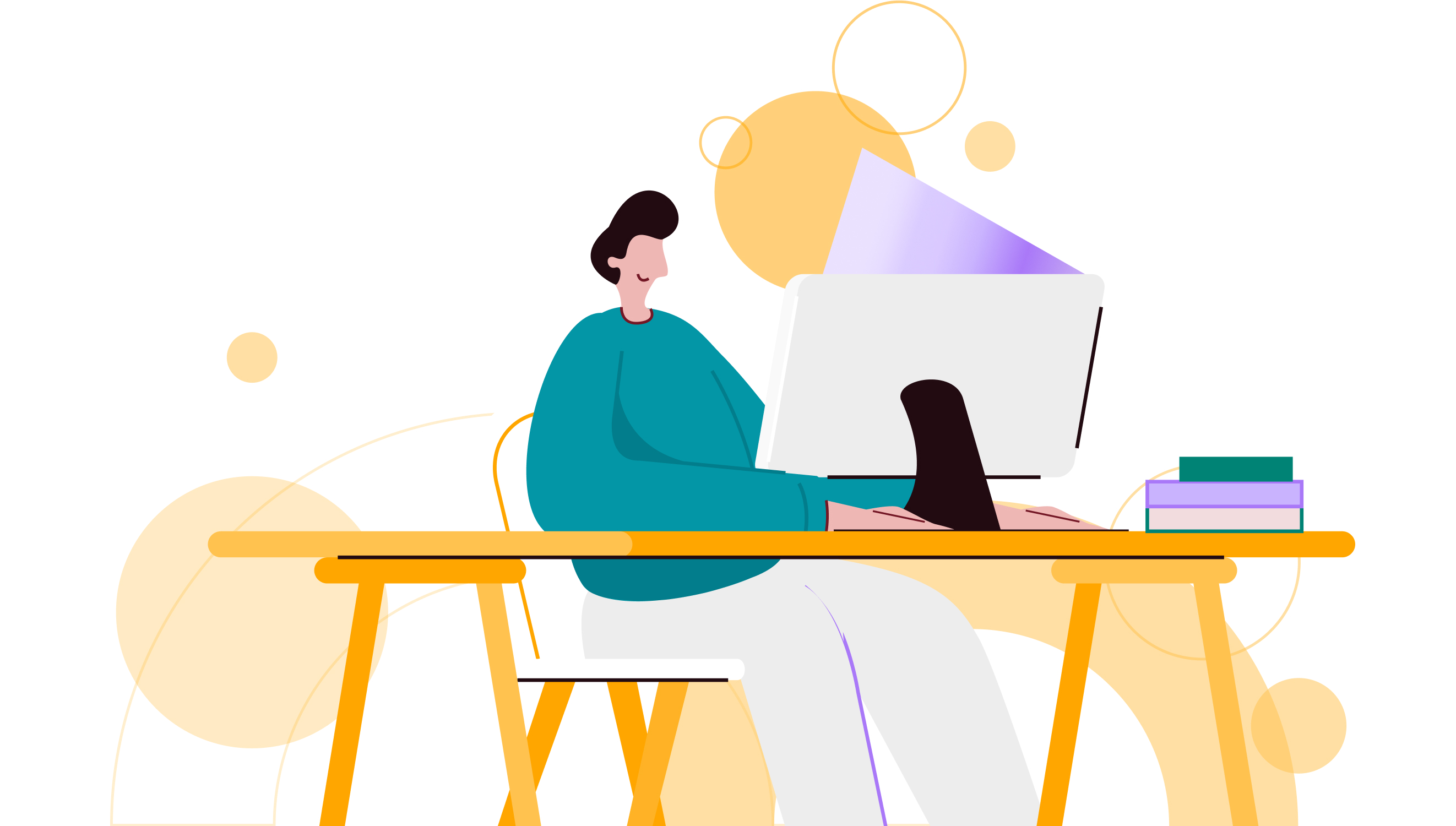 Persona che segue un corso online al computer